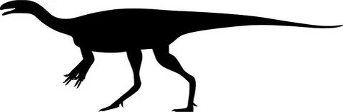 Чёрный багуалозавр на белом фоне.
