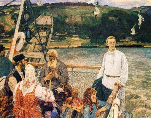 Н.Н. Галахов. Ленин-студент на Волге. 1970. Ульяновский областной художественный музей. https://vk.com/album-38170629_158696705