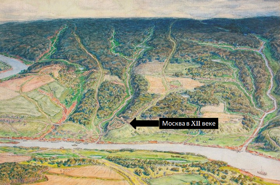 Москва - городок в XII веке. А.М. Васнецов