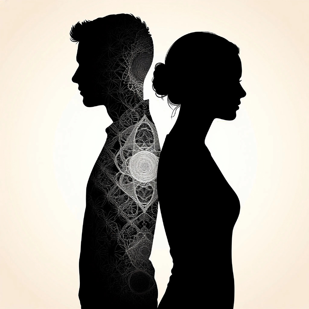 Силуэты двух людей 