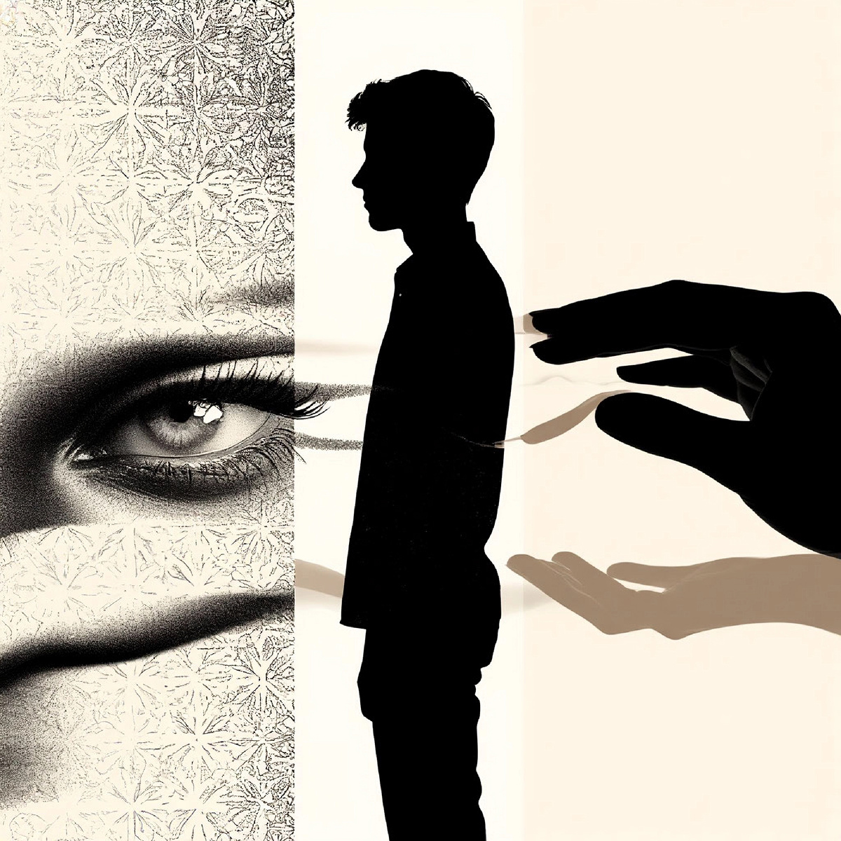 Силуэты человека/ сложного узора