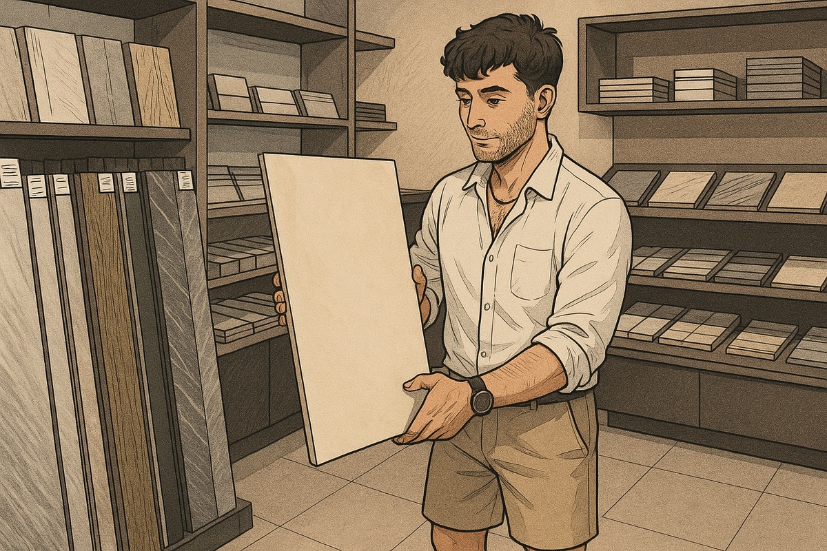 Муж выбирает «тот самый» керамогранит из Челябинска 