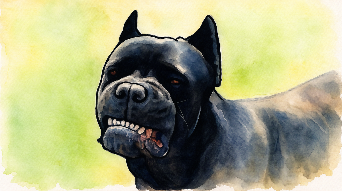 Cane corso картинка в стиле акварели