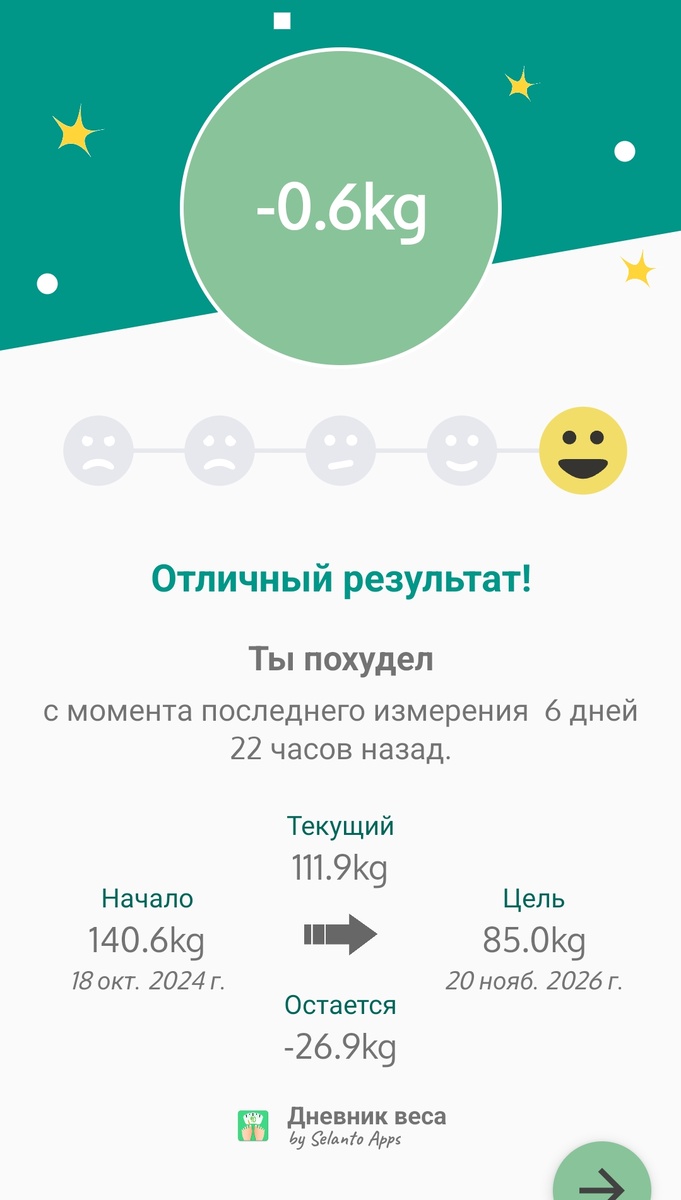 Приложение "Дневник веса"