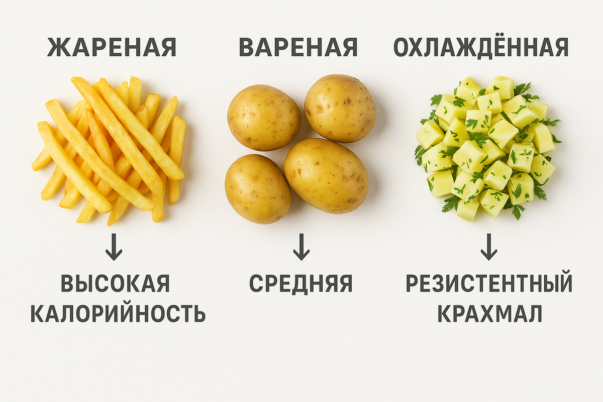 Сравнение жареной, варёной и охлаждённой картошки: какой способ самый полезный.