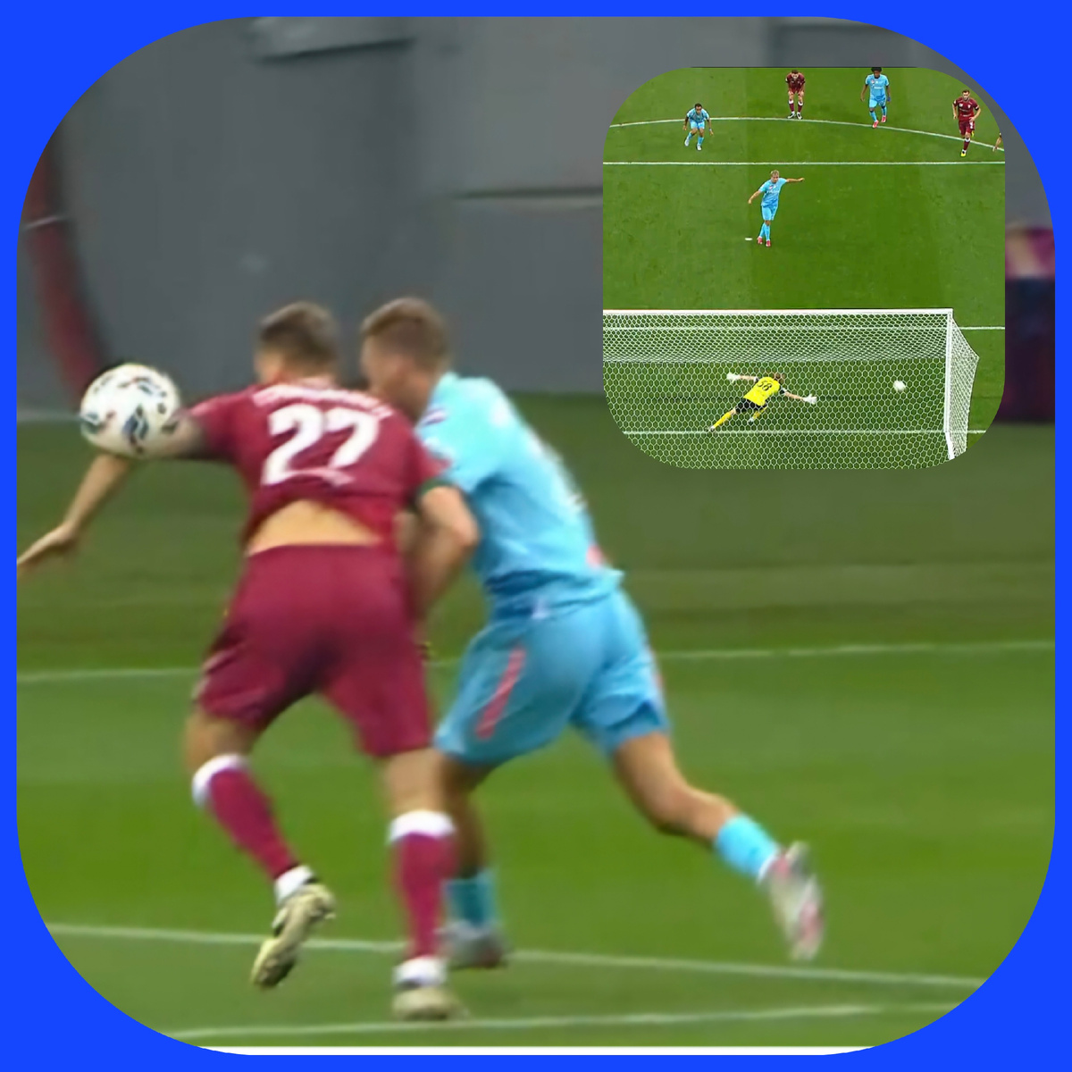 Андрей точно в угол отправил мяч с 11 метров