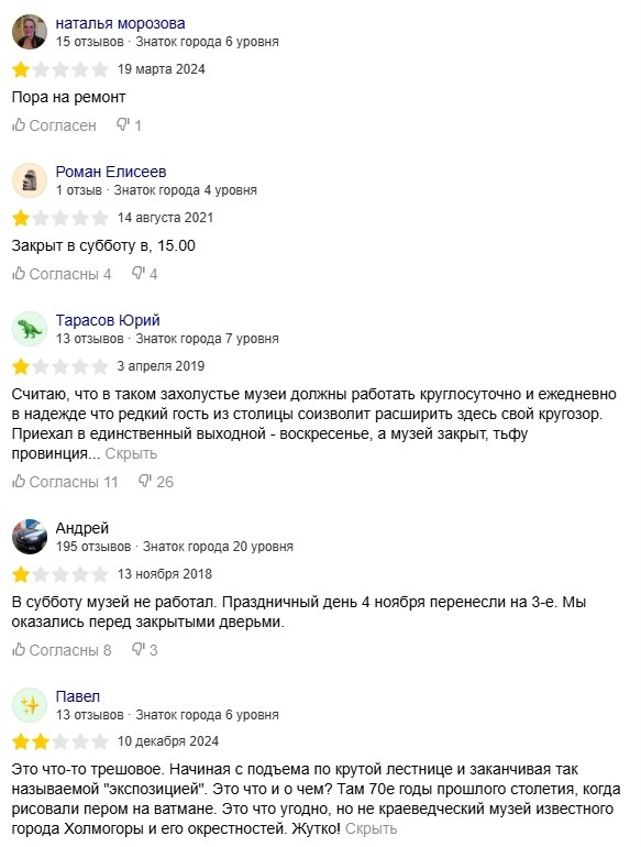 Страница отзывов на Яндексе. 