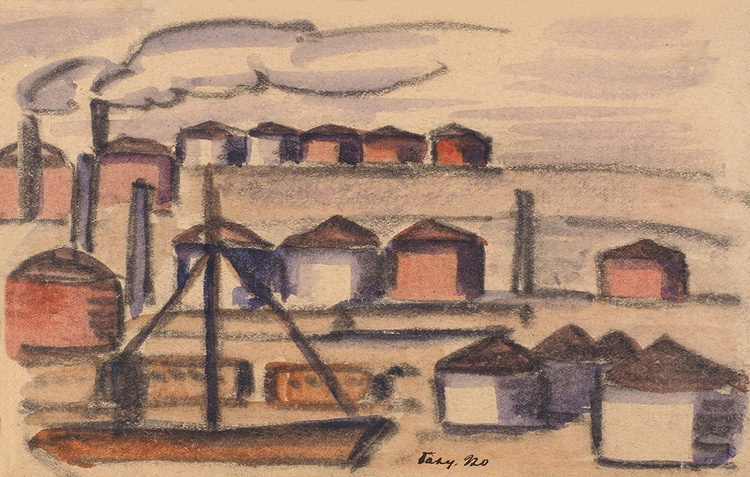 Баку. Нефтехранилища. 1920