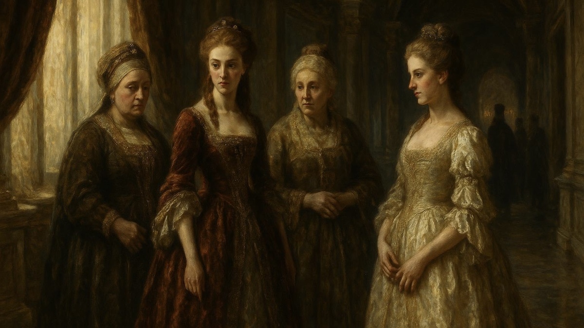 В иллюстративных целях. Фаворитки Романовых. Нарисовано нейросетью. 