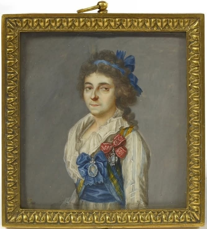 Миниатюра 1790-х. А П. Каменская, Кавалерственная дама ордена св. Екатерины 
