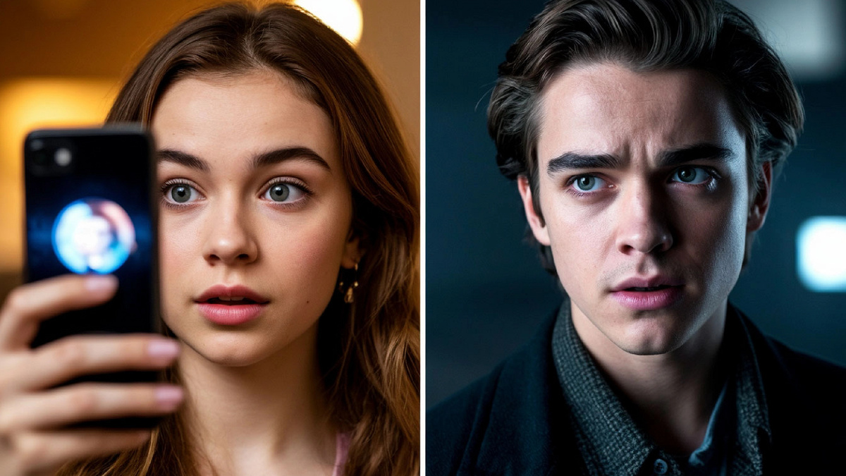 процесс замены лица — "до и после"