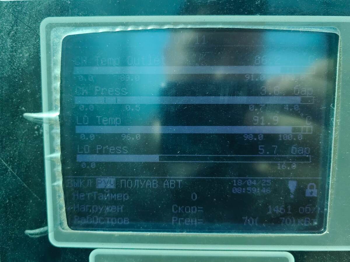 Стандартные параметры: давление масла, температура антифриза