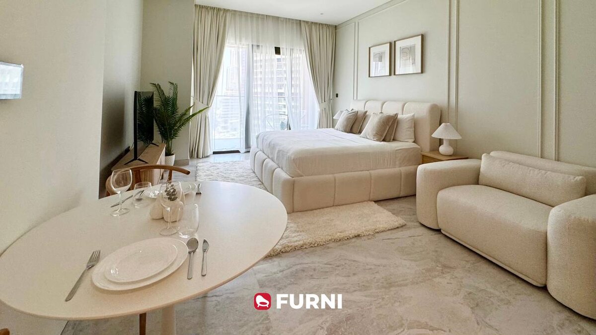 Обустройство студии в Дубае для сдачи в аренду; проект Furni 