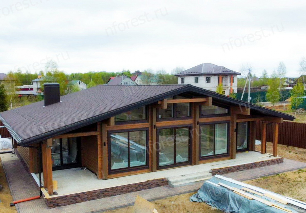 Дом из клееного бруса по проекту Гринвич