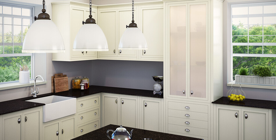 Шейкерные фасады и винтажная мойка в виде чаши