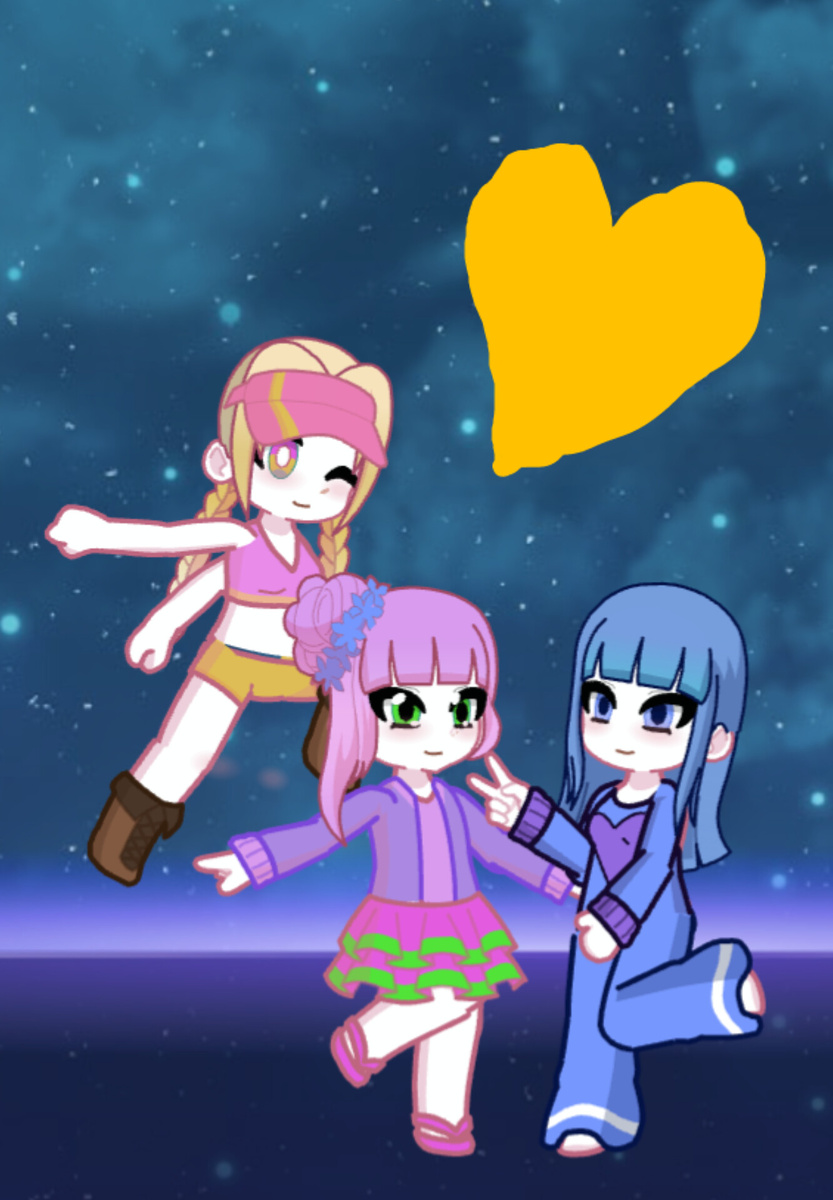 Три главные героини слева на право: Куроми, Лаванда, Лунья 