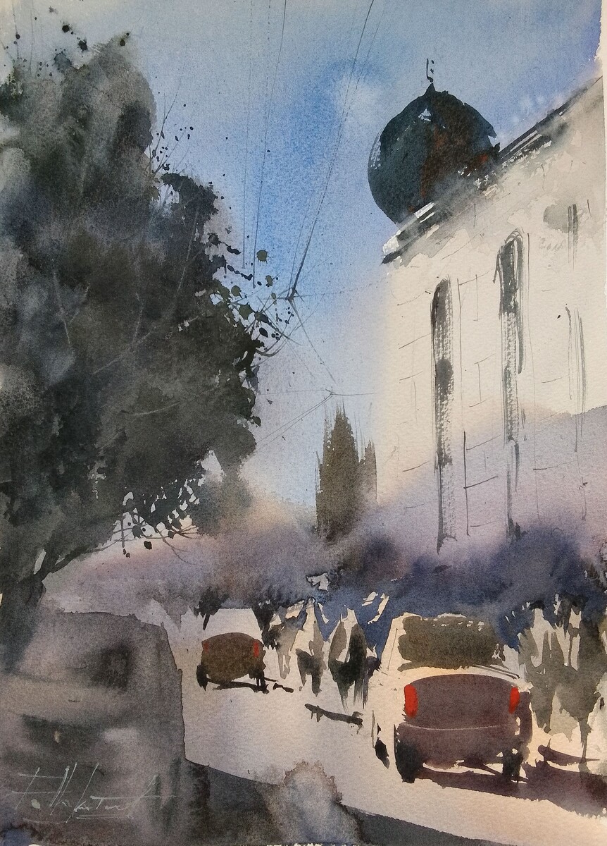 Творческое занятие по акварели «Ритм города» РОМИИ