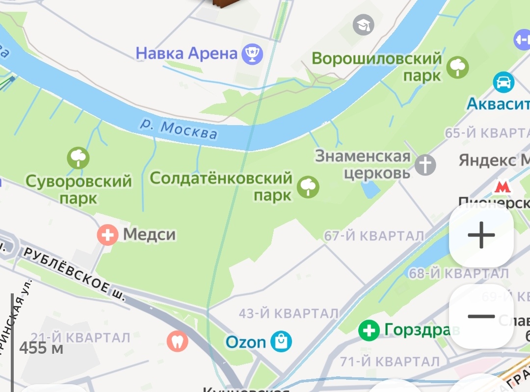 Так это выглядит на карте. Для жителей района это все как единый целый парк