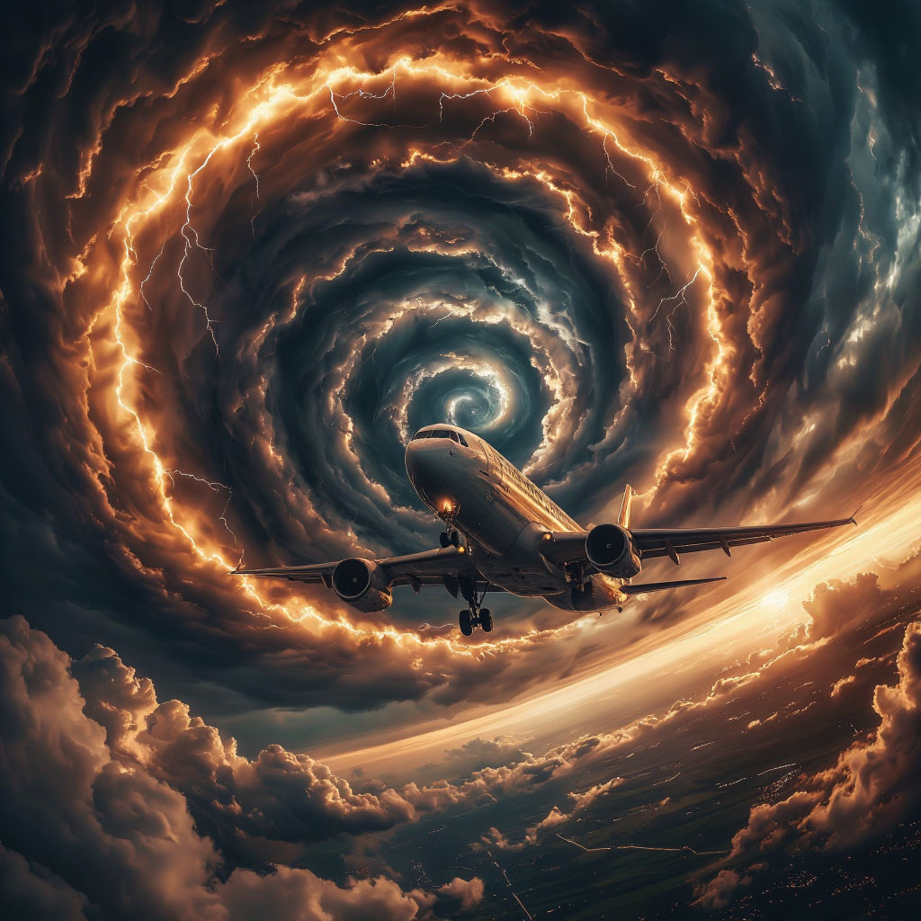 Атмосферный вихрь и жестокую турбулентность.