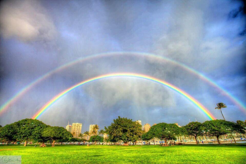    Двойная радуга — природное явление, которое всё чаще радует людей. Источник изображения: ru.pinterest.com