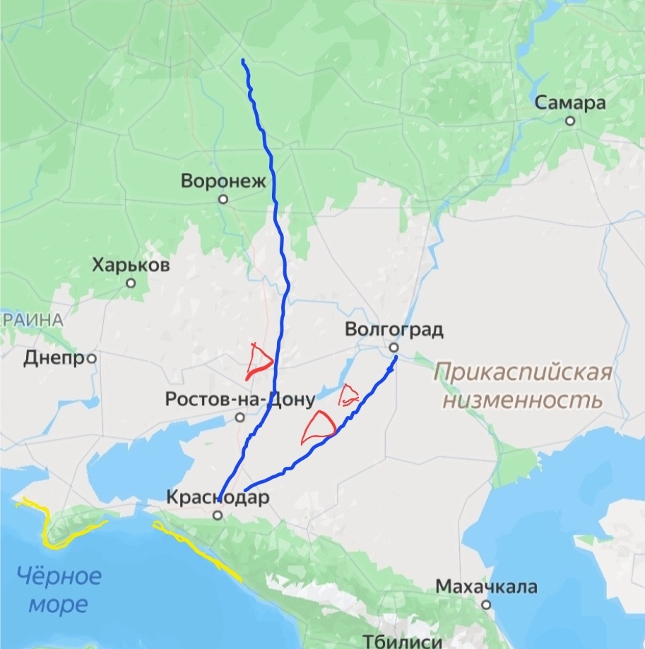 Точки атак на железнодорожные ветки - приблизительно, по материалам из открытых источников