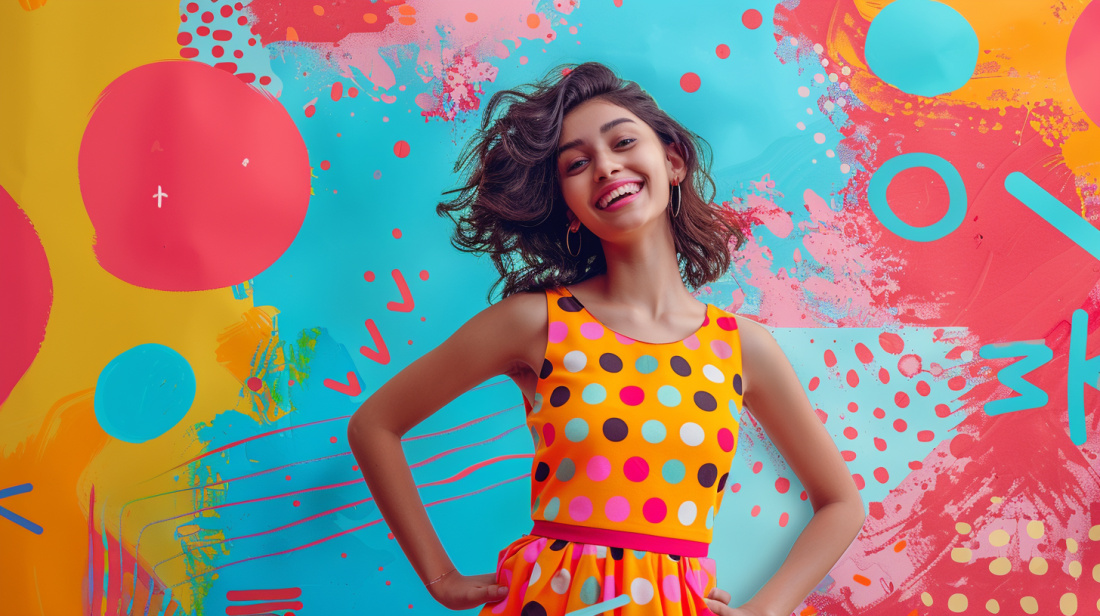 Современная интерпретация знаменитой девочки Amul: яркие краски и горошек остались, но теперь в стиле индийского стрит-арта 🎨
Именно так выглядел бы культовый персонаж индийской рекламы в эпоху соцсетей - стильно, ярко и невероятно фотогенично!