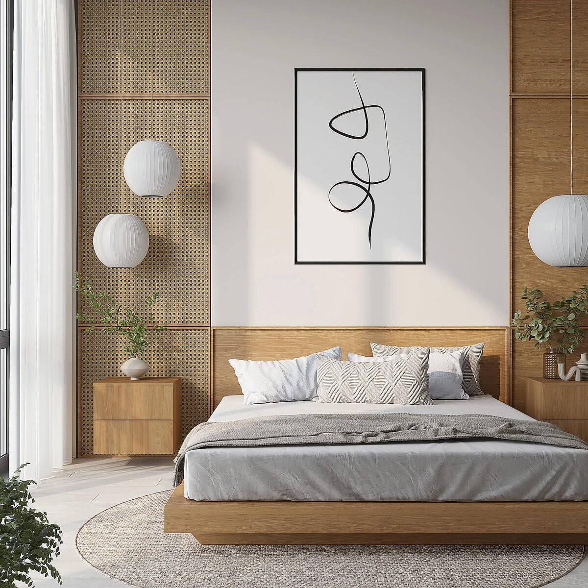 Лагом Мебель: Прикроватная тумба с 2 ящиками Base nature - 083OZ