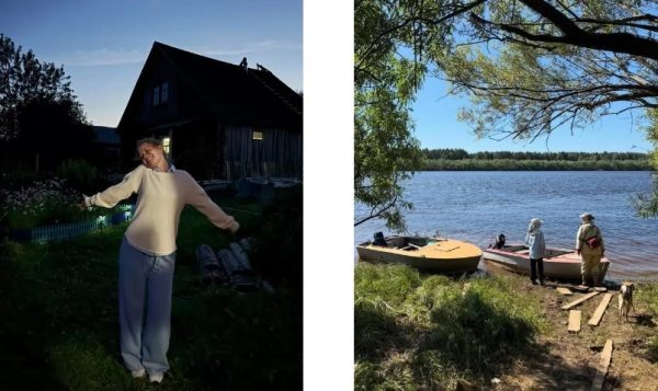    Катерина Ковальчук в деревне. Фото: соцсети
