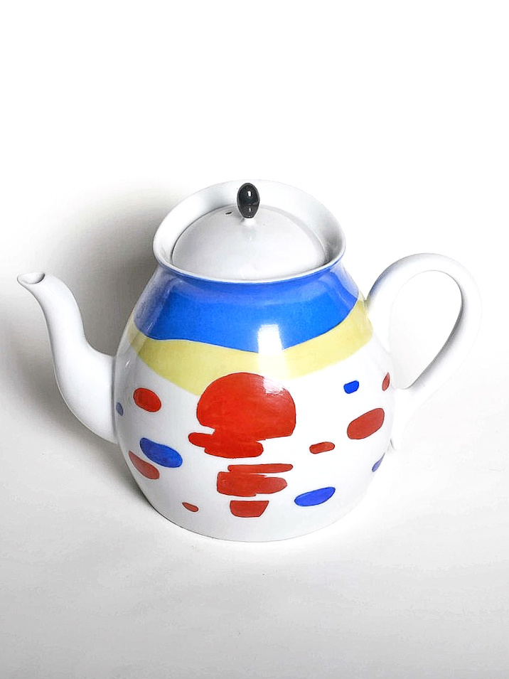 Чайник из сервиза «Южный». 1960-е, ЛФЗ. Автор росписи Лариса Ивановна Григорьева