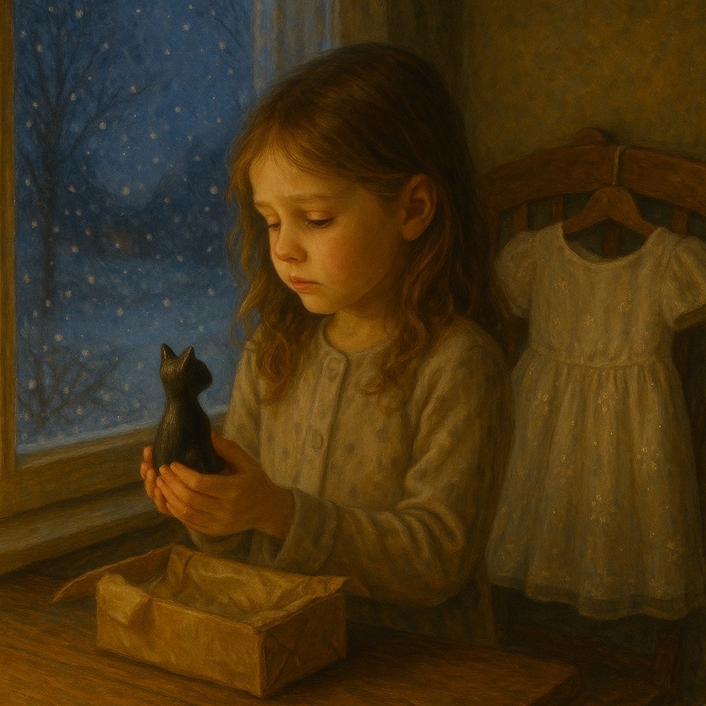 Мама отсутствовала недолго. Вернулась с лекарством и "волшебной кошкой, помогающей выздороветь".