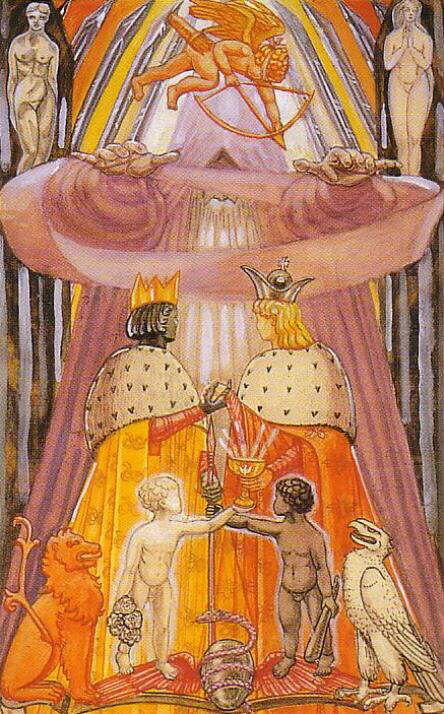 Старший аркан "Влюблённые" из колоды Таро Тота