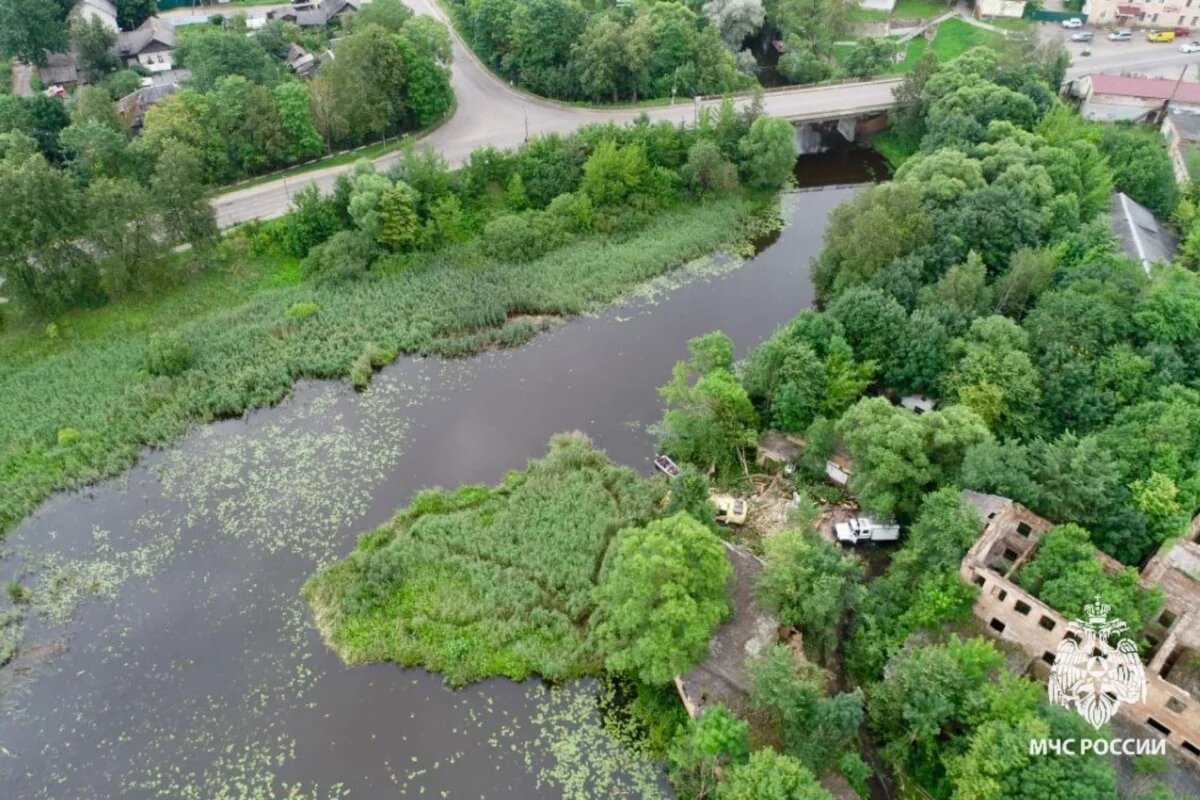    В Невельском районе провели основные работы по ликвидации плавучего острова