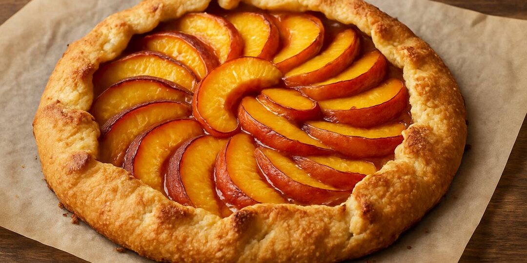 Галет с персиками — сочный пирог без формы и суеты