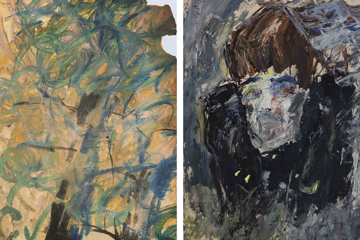    Анатолий Зверев, слева: «Без названия», 1959 год / справа: «Без названия» (автопортрет), 1958 год