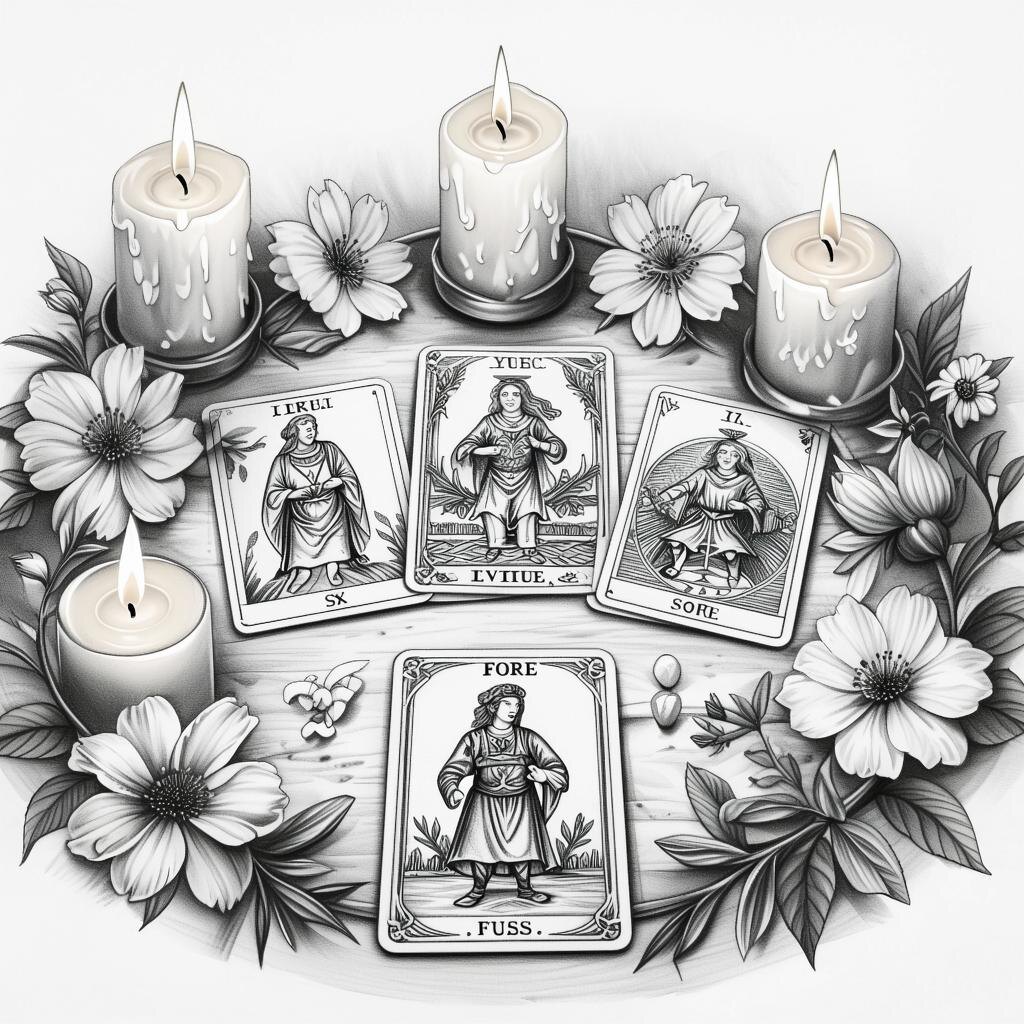 Гадание на картах. Иллюстрация сгенерирована нейросетью