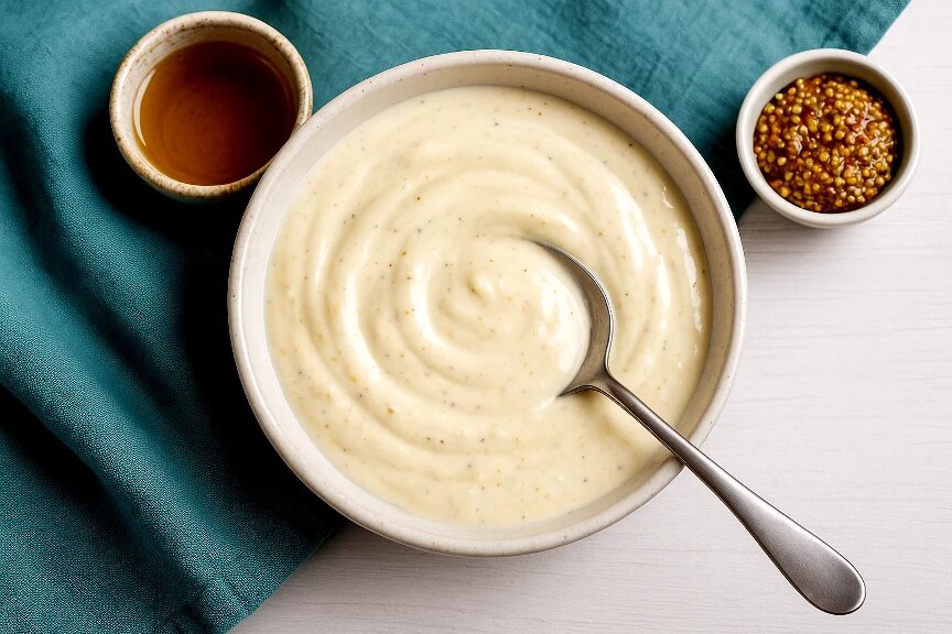 Греческий йогурт с горчицей и мёдом