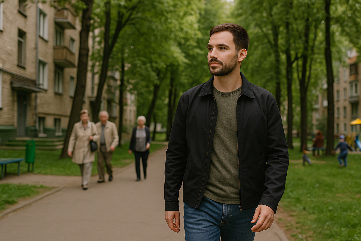 Люди гуляют в зелёных дворах Филей — район Москвы без суеты
