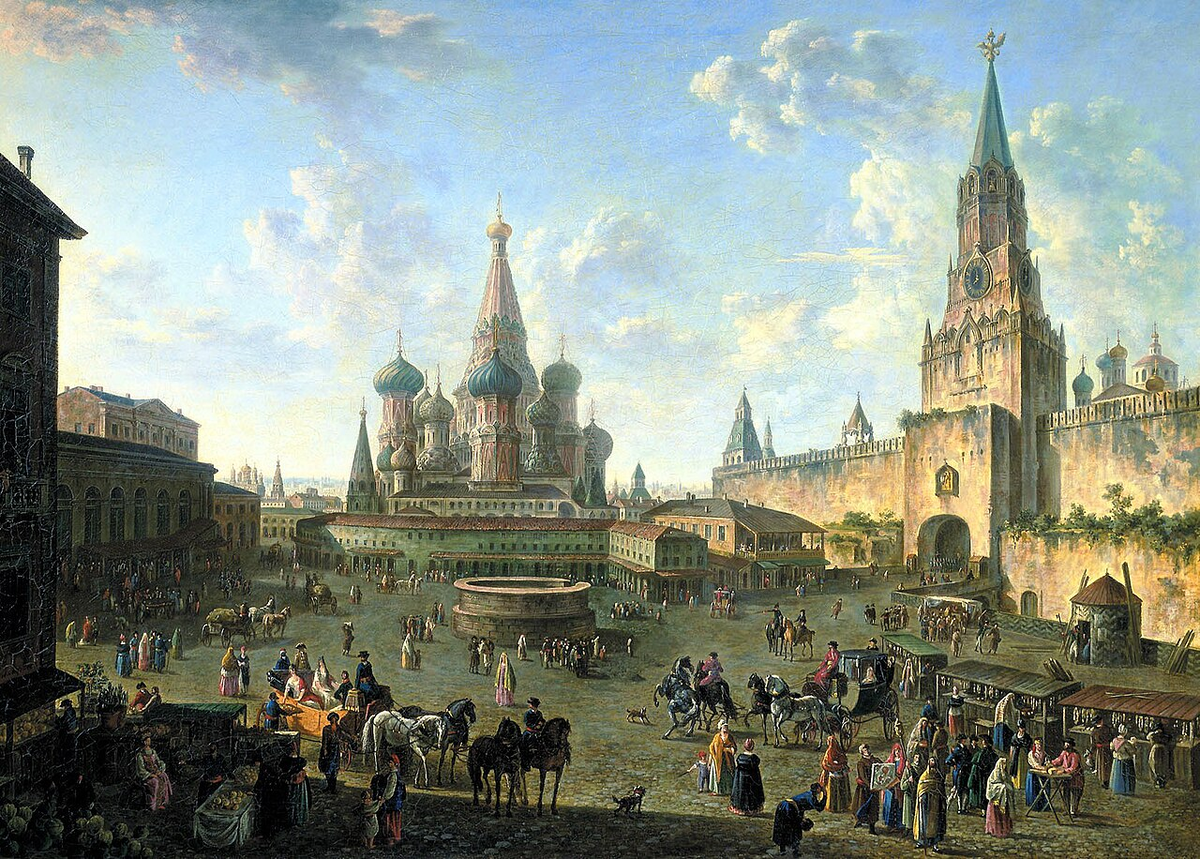 Красная площадь. Картина Ф. Алексеева. 1808 год