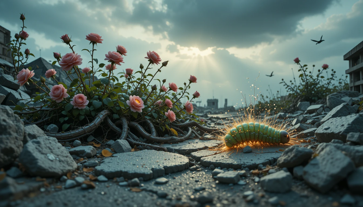 Жизнь как дикий сад: хаос, боль и рост сквозь бетон.