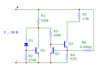 В качестве диода D1 используется светодиод АЛ307ВМ