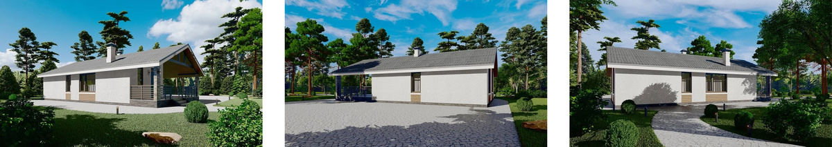 одноэтажный проект дома 8×14