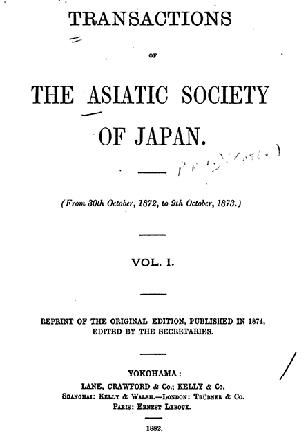 Transactions of the Asiatic Society of Japan