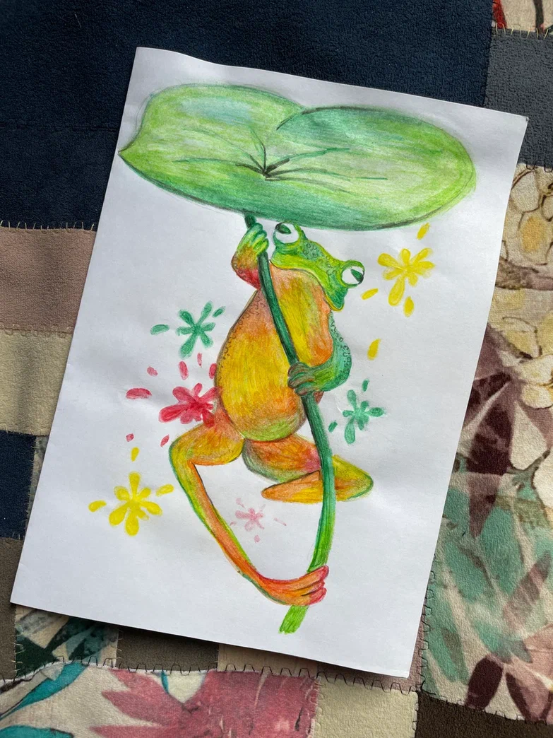 Первый рисунок акварельными карандашами, который у меня получился. 