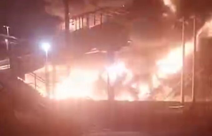    Пожар на ж/д станции Сальск / кадр из видео, соцсети