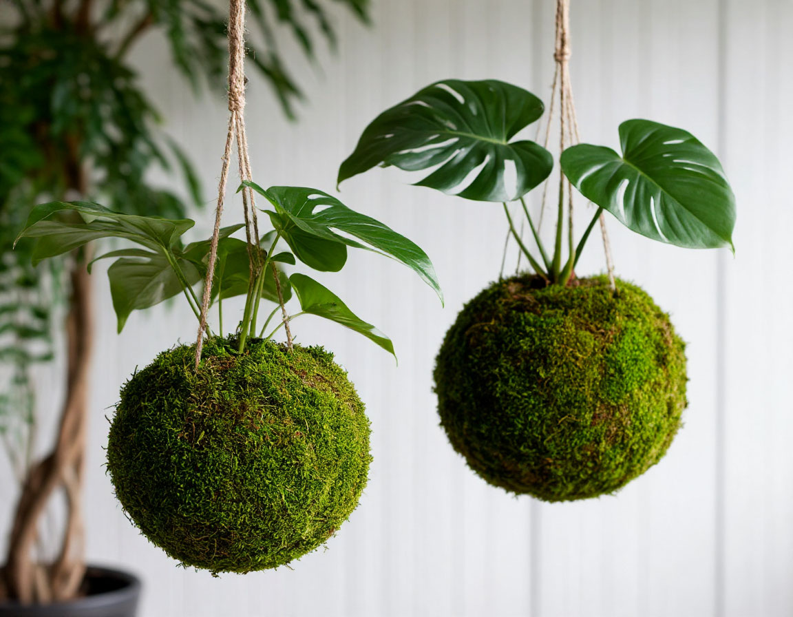  Зеленые сферы без горшков выглядят стильно, необычно