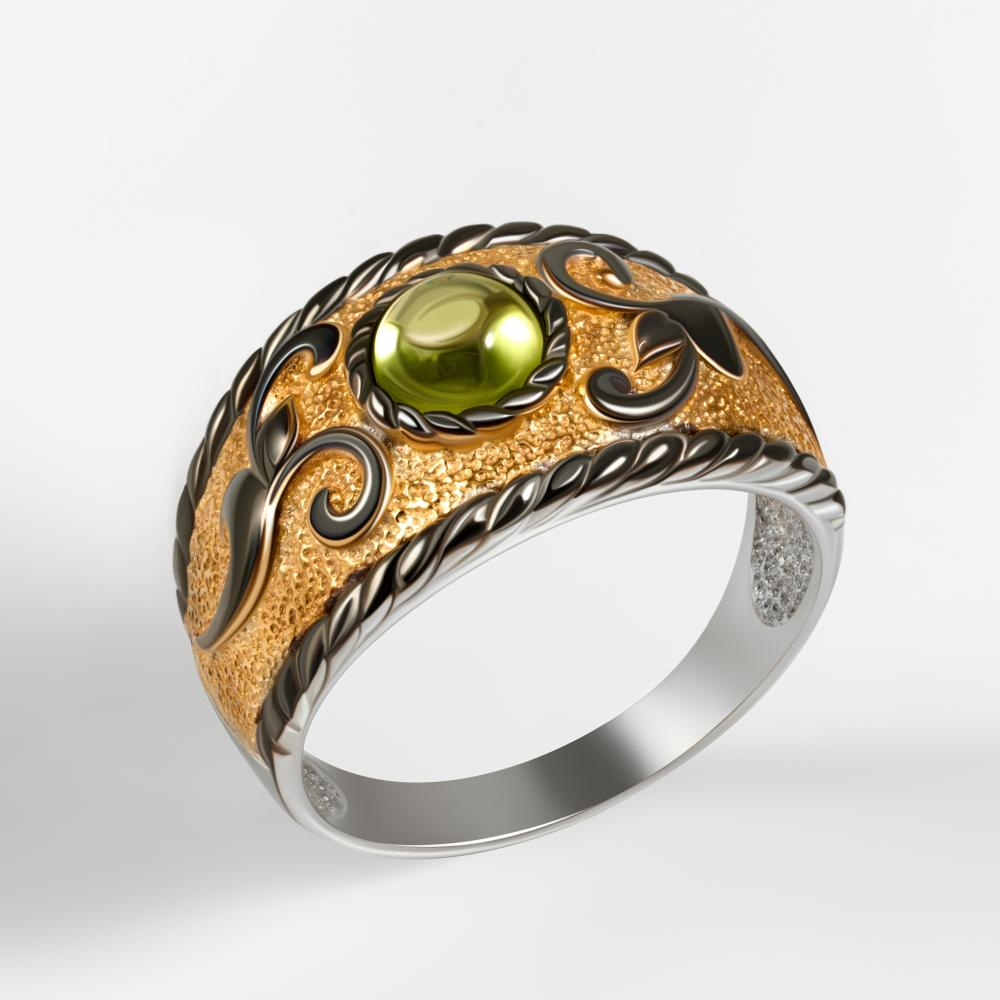 Позолоченное серебряное кольцо с хризолитом
Талант
Код: 000-385625 на ourgold.ru