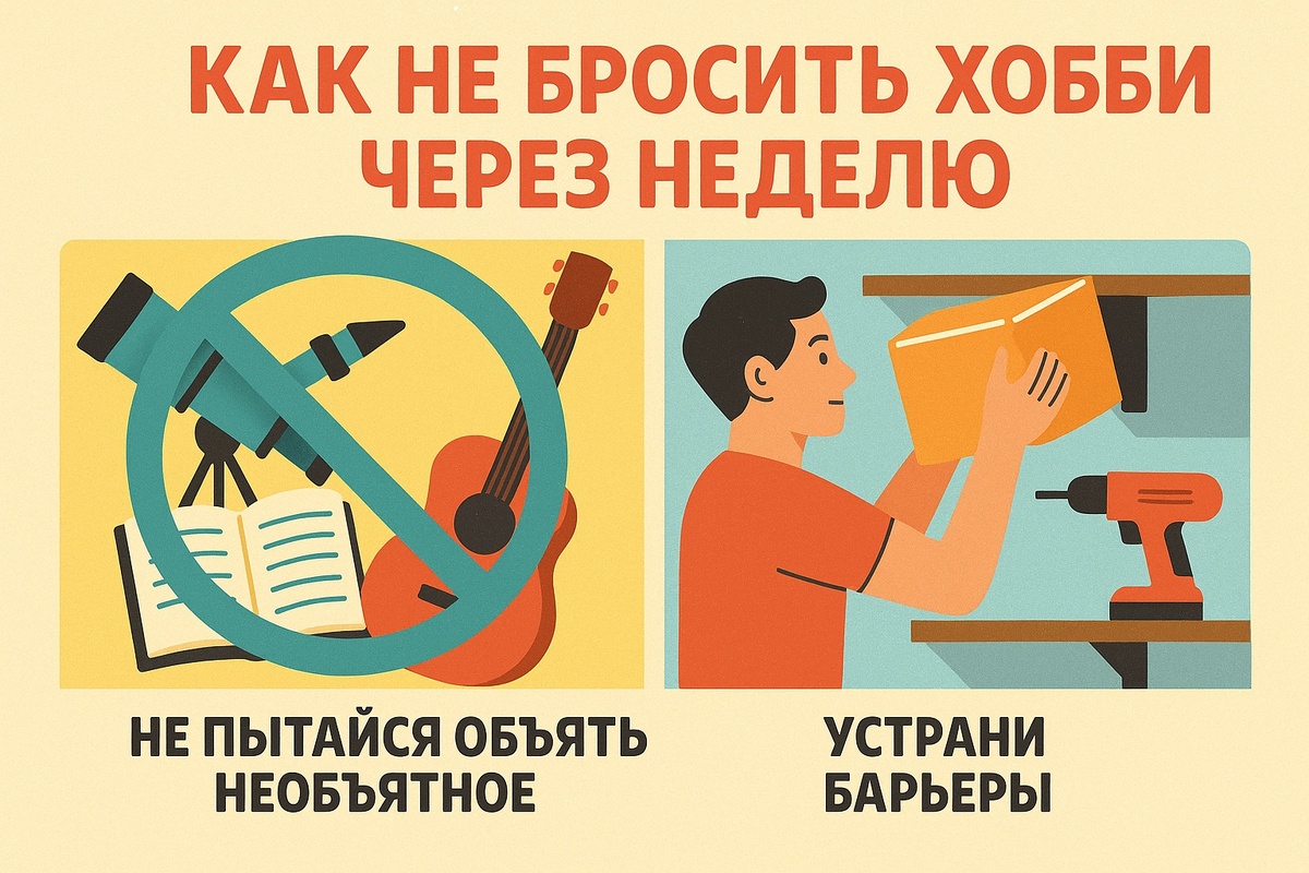 Как не бросить хобби через неделю — 4 простых лайфхака, которые работают