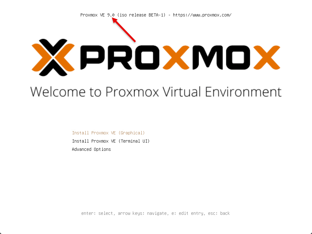 Экран установки Proxmox 9 Beta virtualizationhowto  📷
