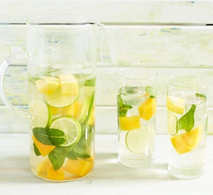 Зелёный чай со льдом, мятой и манго