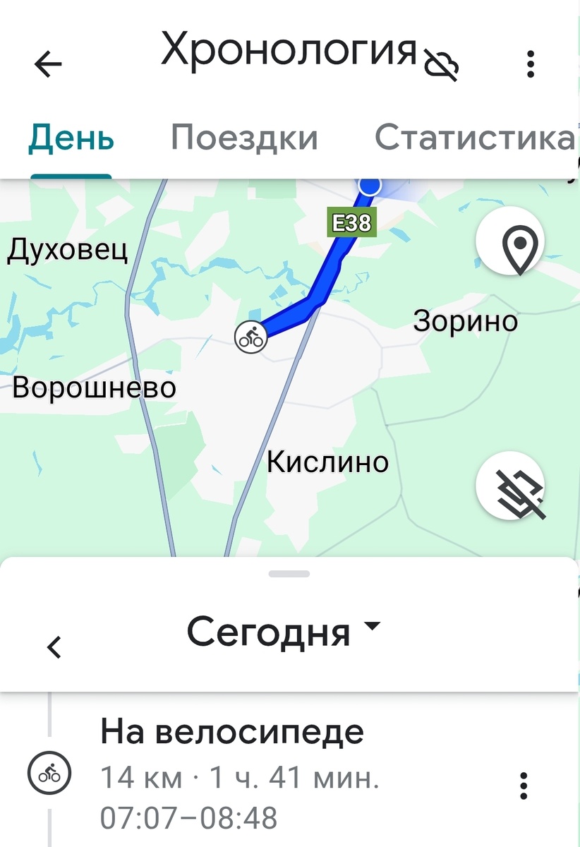 Скриншот с моей сегодняшней "гугл-хронологии".